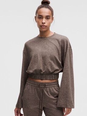 lululemon athletica soft jersey relaxed, crewneck pullover large